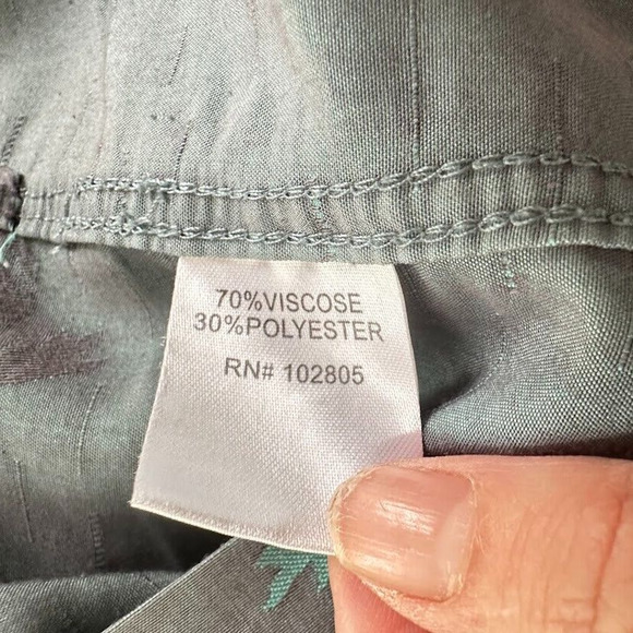 Banana Split USA Men's Hawaiian Shirt L Large Black Palm Tree Silky Button Beach - Picture 7 of 8